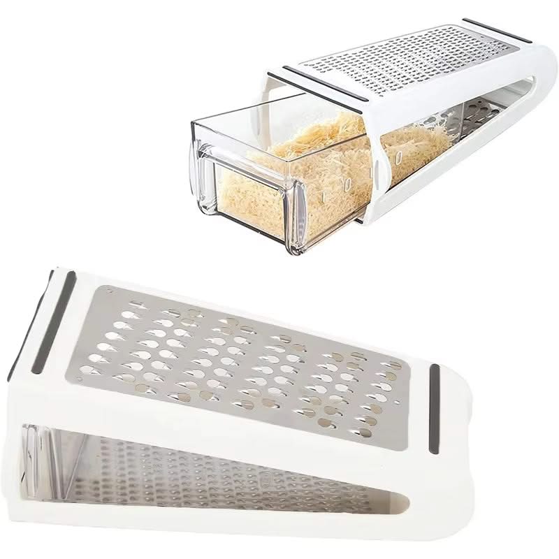 Double-Sided Multifunctional Grater with Storage Box—Dual-Sided for Coarse and Fine Grating