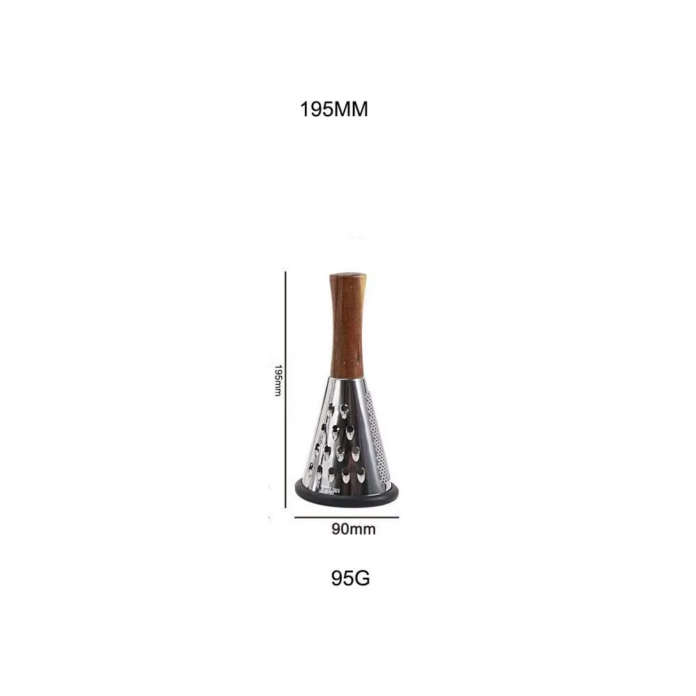 Multi-functional Cone-Shaped Grater with Wooden Handle – Ideal for Cheese, Vegetables, and Fruits in the Kitchen, Available in 19.5cm, 24cm, 27cm, and 30cm Height Sizes