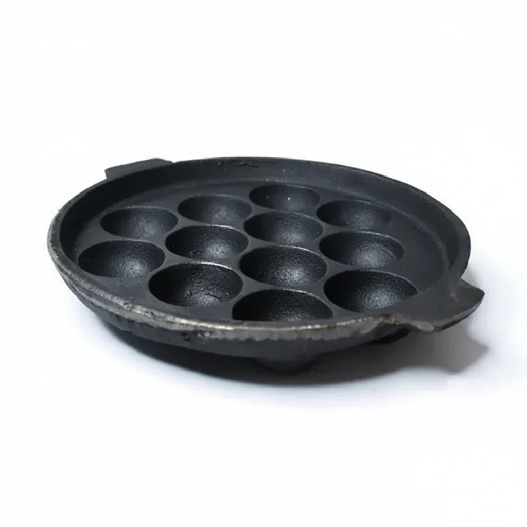 Cast Iron Kuzhi Paniyarakal Paddu Appe Tawa 12 cavity
