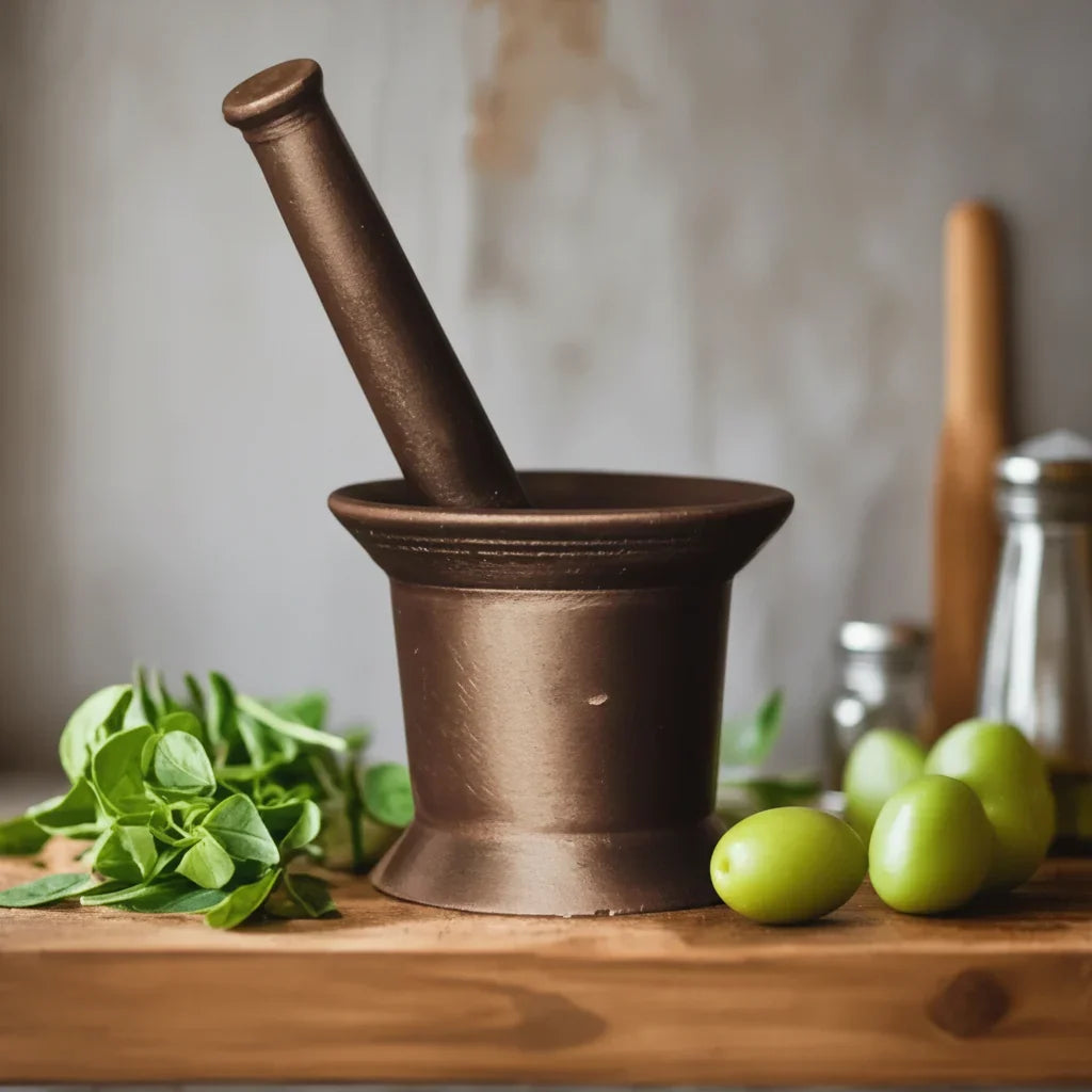 Cast Iron Mortar and Pestle Traditional Kitchen Accessory