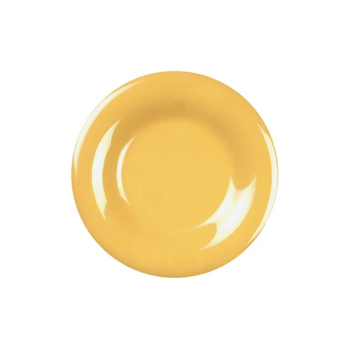 Wide Rim Melamine Plates - Pack of 12 Yellow