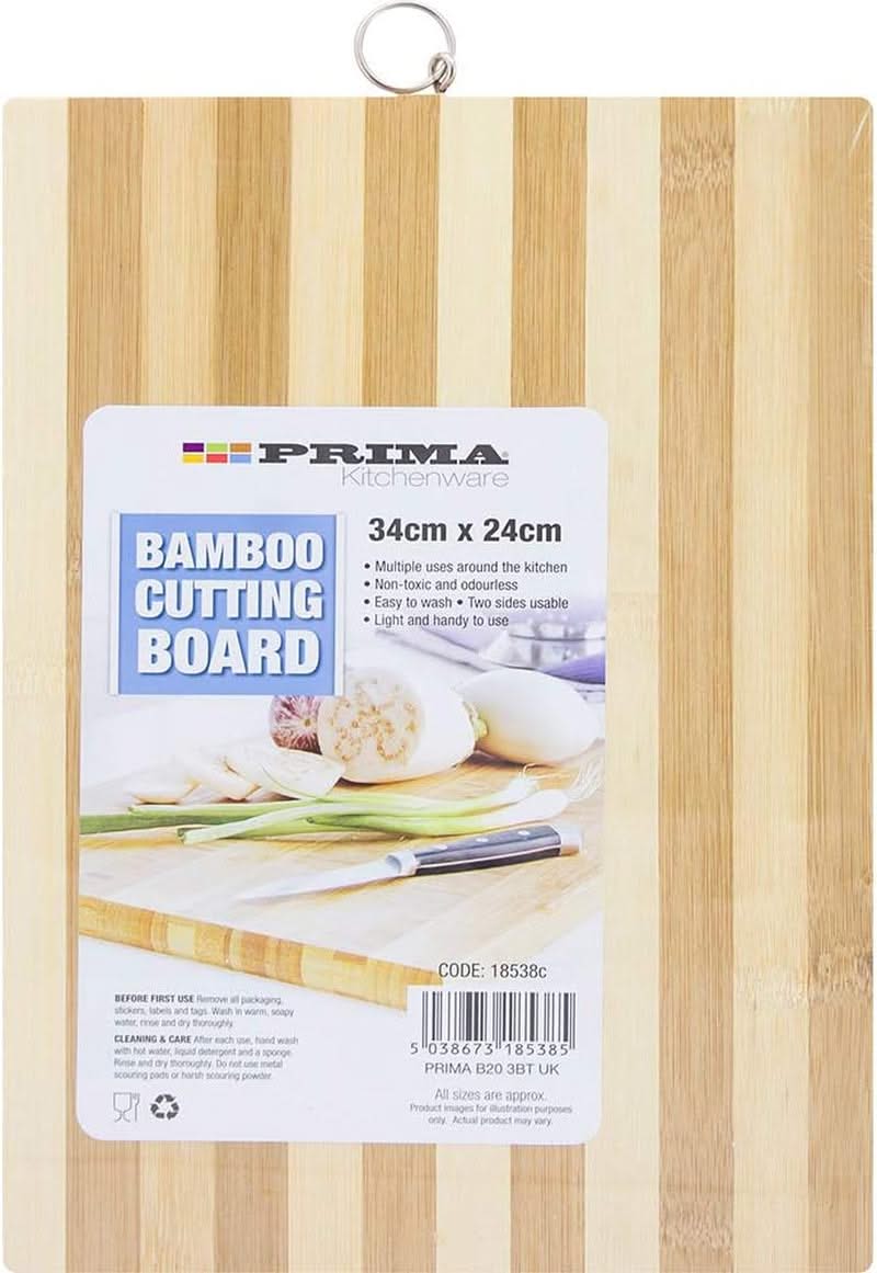 Eco-Friendly Bamboo Cutting Board – Durable Wooden Board for Meat, Bread, Vegetables, Cheese, and BBQ,34 X 24cm