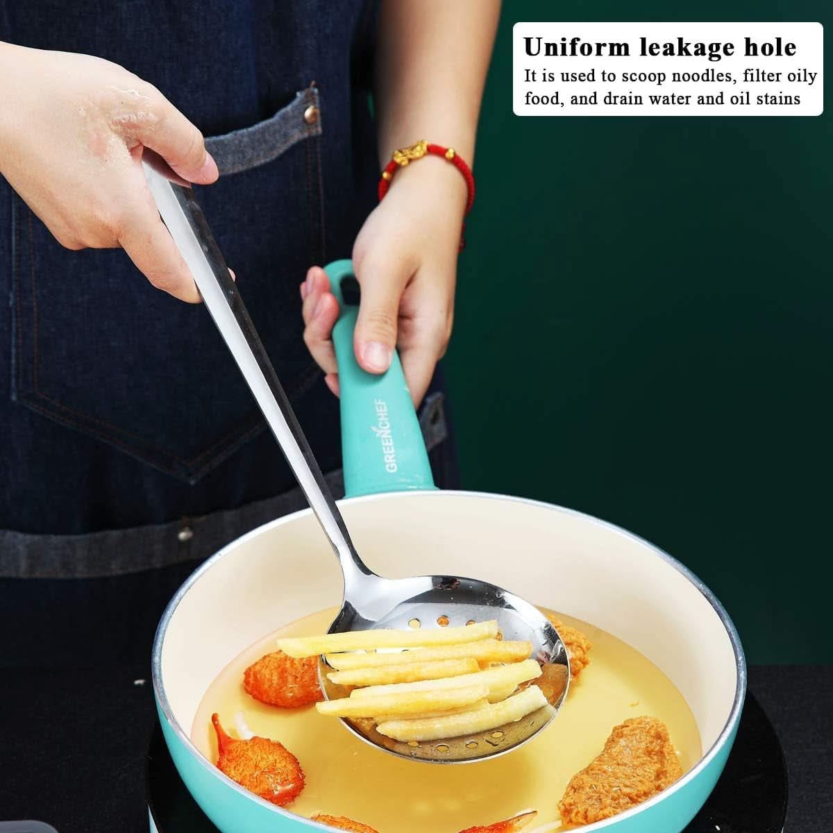 4-Piece Stainless Steel Kitchen Utensils Set – Includes Metal Spatula, Kitchen Skimmer, Soup Ladle, and Essential Cooking Tools