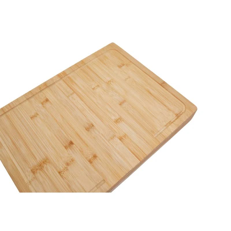 Premium Bamboo Solid Wood Chopping Board with Raised Edge
