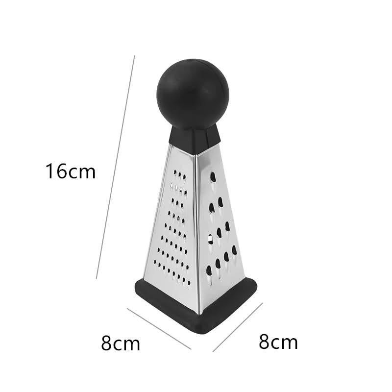 Multifunctional 3-Sided Triangle Kitchen Grater with Rubber BaseMultifunctional with Ergonomic Handle for Fruits, Vegetables, Cheese, and Garlic
