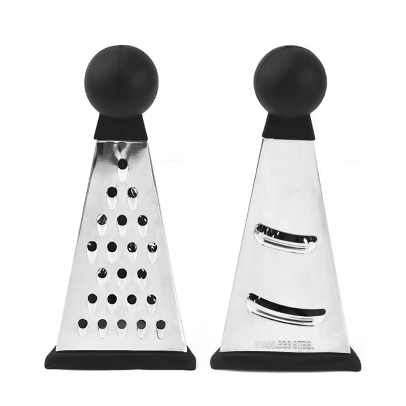 Multifunctional 3-Sided Triangle Kitchen Grater with Rubber BaseMultifunctional with Ergonomic Handle for Fruits, Vegetables, Cheese, and Garlic