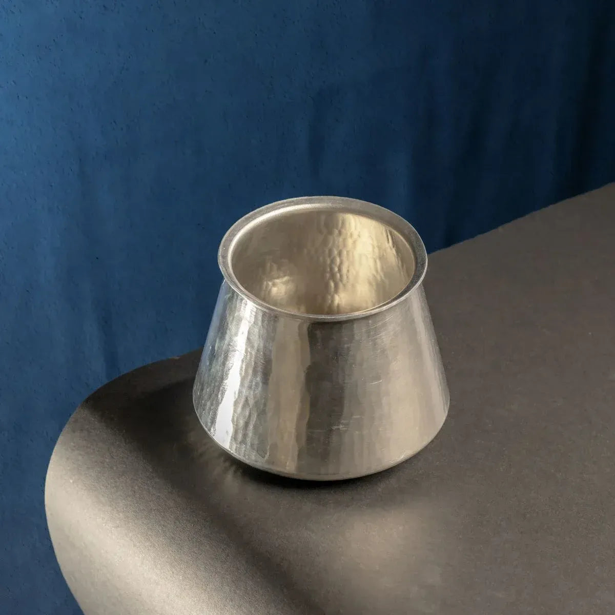 Chombu Pure Tin Vessel Vennathazhi Shape Handcrafted Large