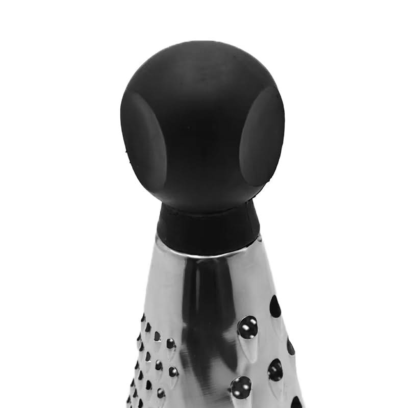 Multi-functional Cone-Shaped Grater with Plastic Handle – Ideal for Cheese, Vegetables, and Fruits in the Kitchen (Black)