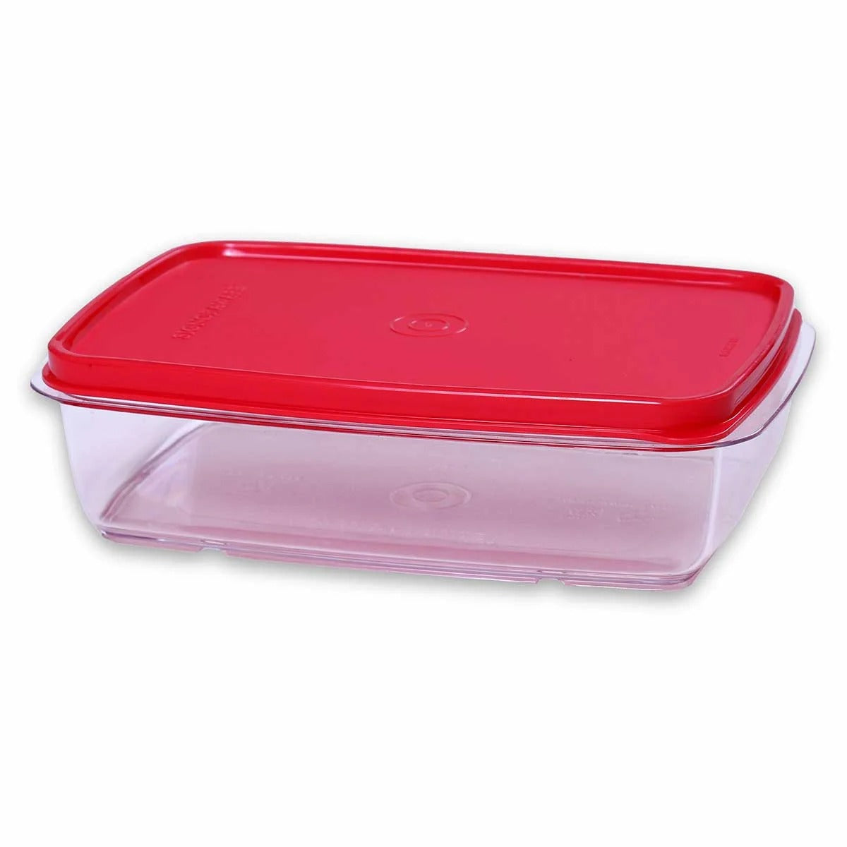 Signoraware Crystal Flat Airtight Plastic Container Red