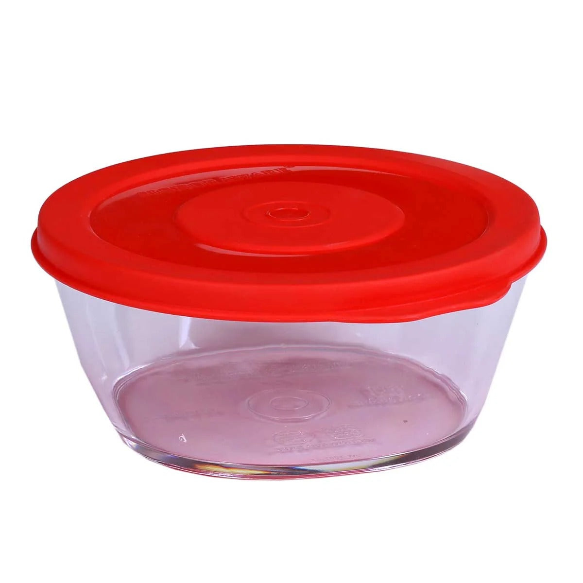 Round Medium Plastic Container with Seal 600 ml Red