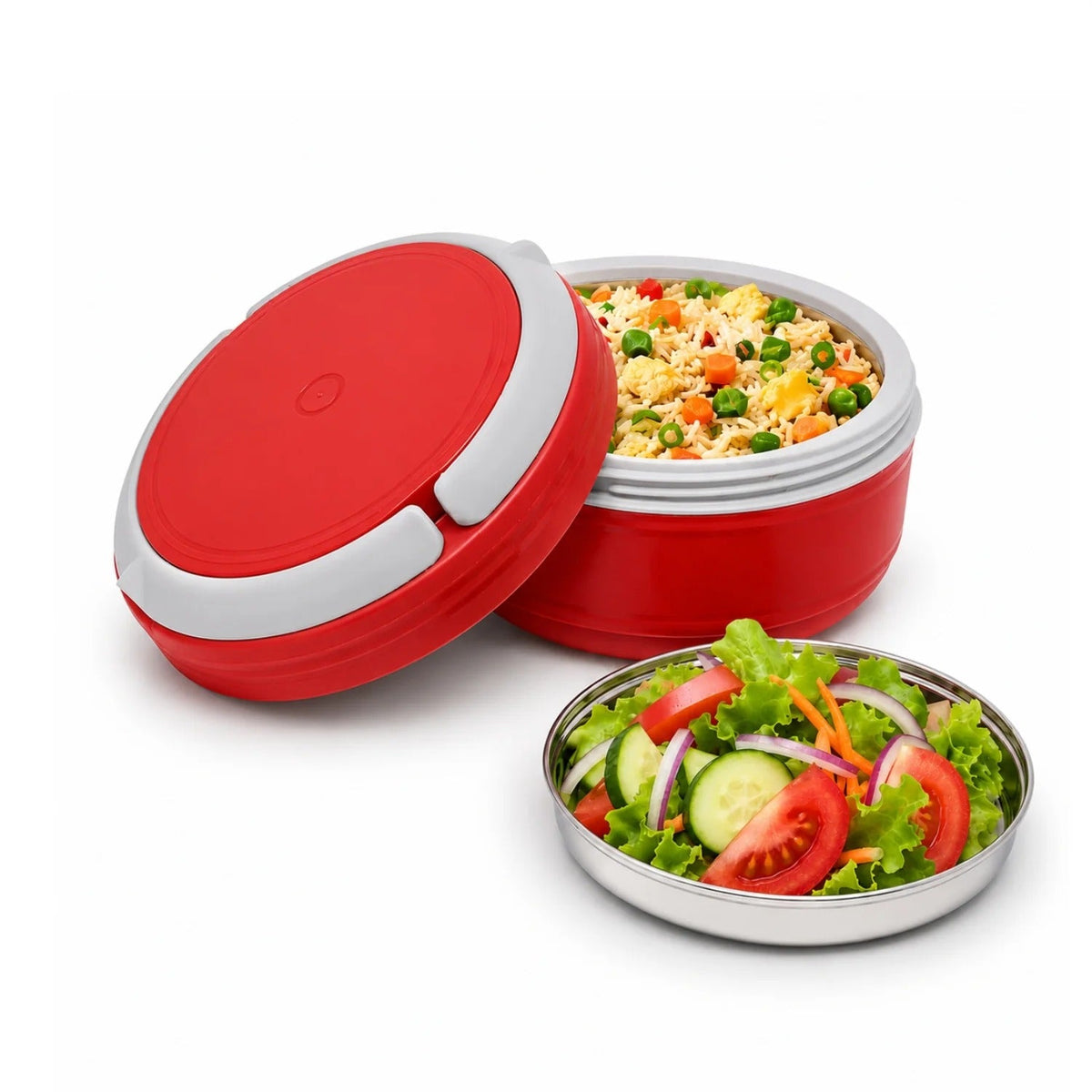 Small Bite Steel Lunch Box Red