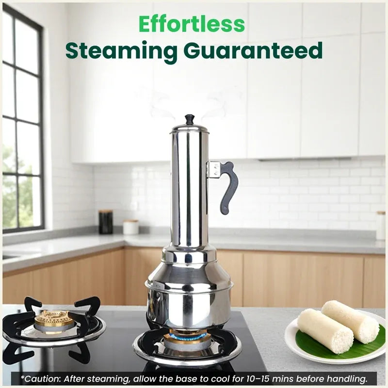 Stainless Steel Puttu Maker Premium Quality 100% Toxin Free Bakelite Handle Induction Gas