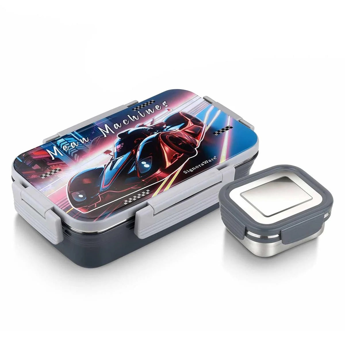 Signoraware Nugget Steel Lunch Box Designer Black