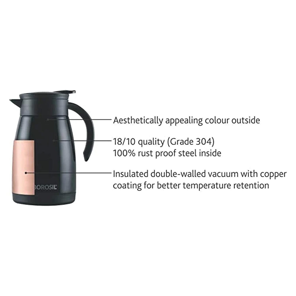 Thermoflask Thermos Kettle Tea Pot Black 750 ml
