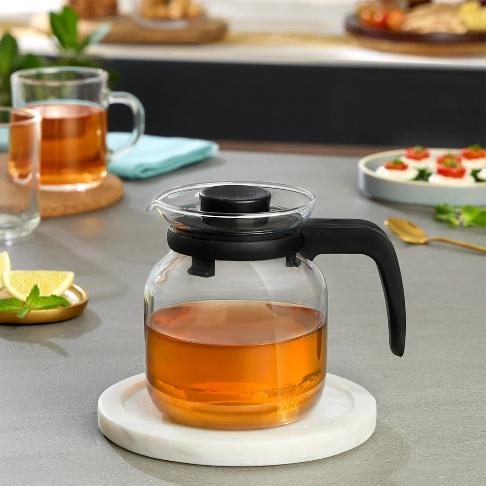 Glass Kettle Tea Coffee Teapot Carafe 650 ml - Design 2