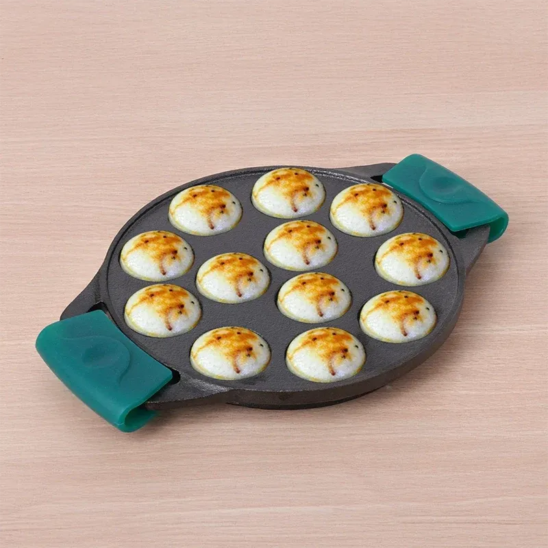 12 Pit Cup Cast Iron Paniyaram Pan 21 cm 2.2kg Pre-Seasoned