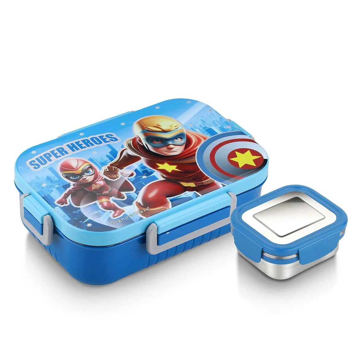 Steel Lunch Box Designer - Design 2 Blue