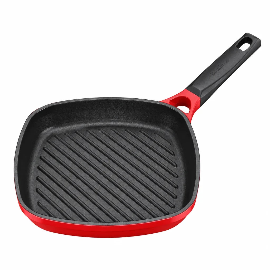 Die Cast Induction Grill Pan 26 cm with Glass Lid