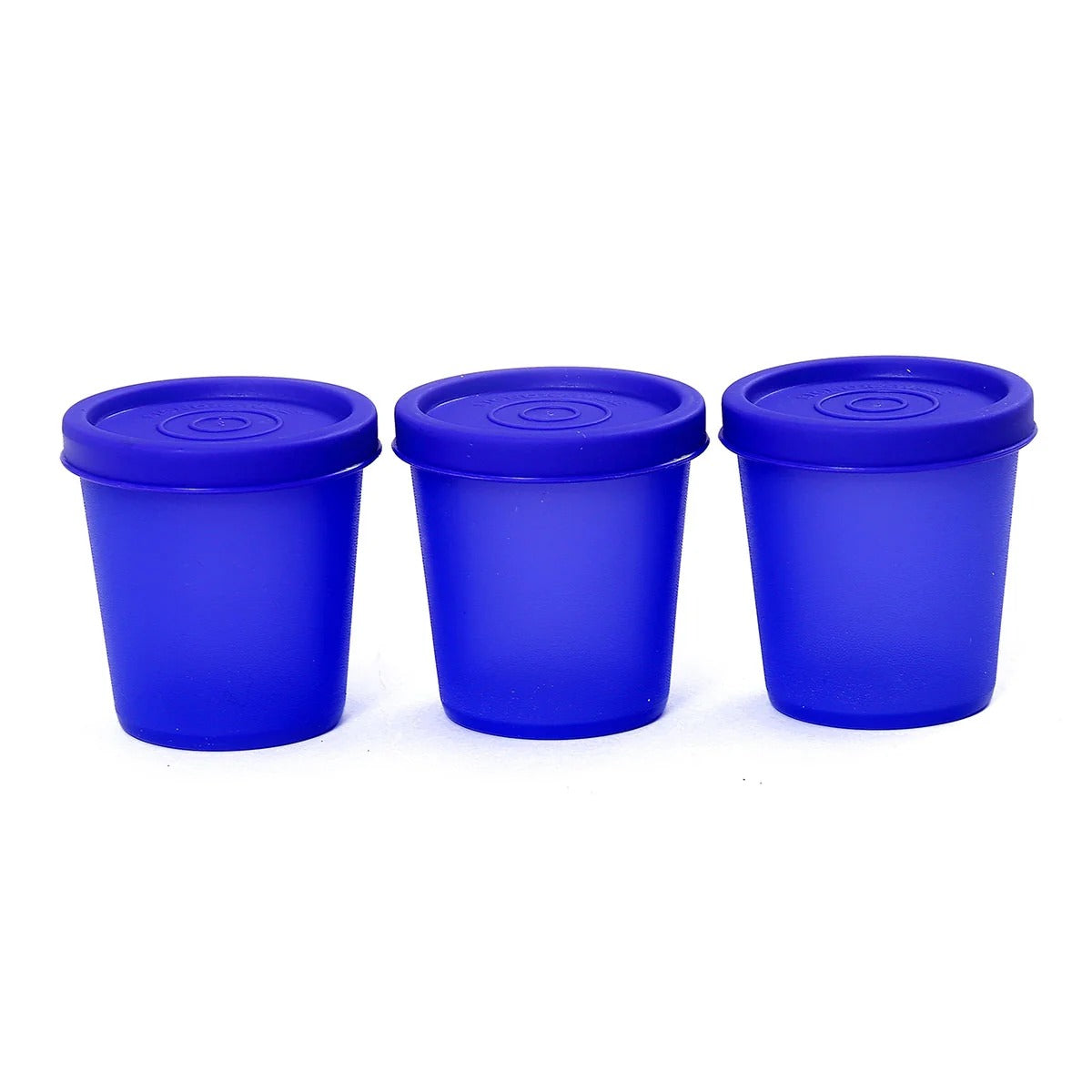 Round Medium Plastic Container Set of 3 Violet