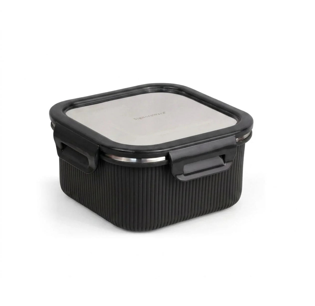 Microsafe Square Steel Container 800 ml Black