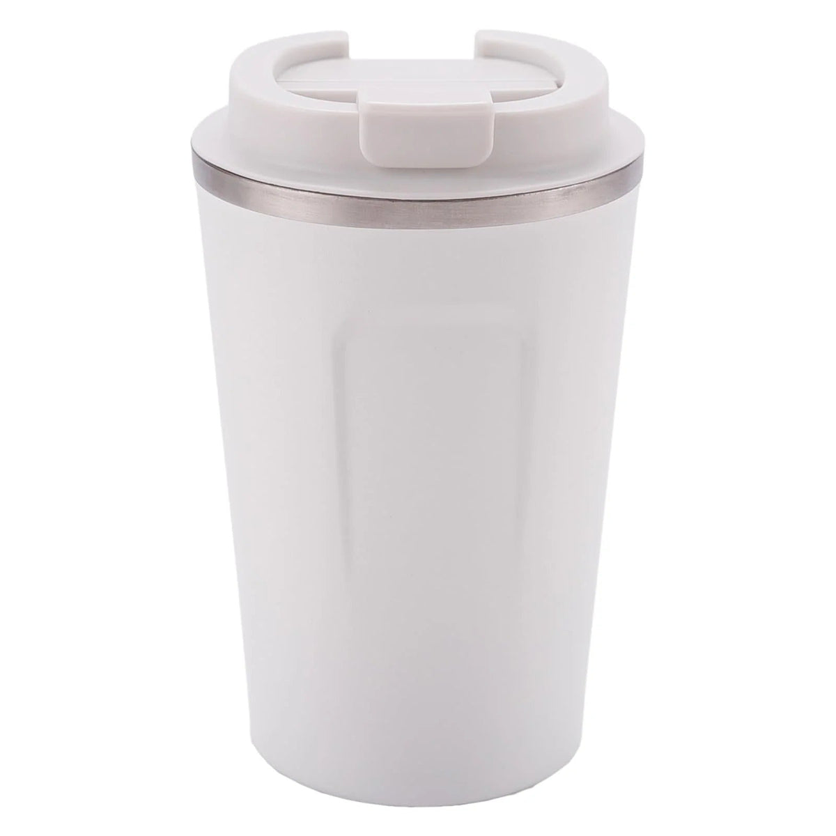 Stainless Steel Insulated Coffee Cup with Sipper, 380 ml, White
