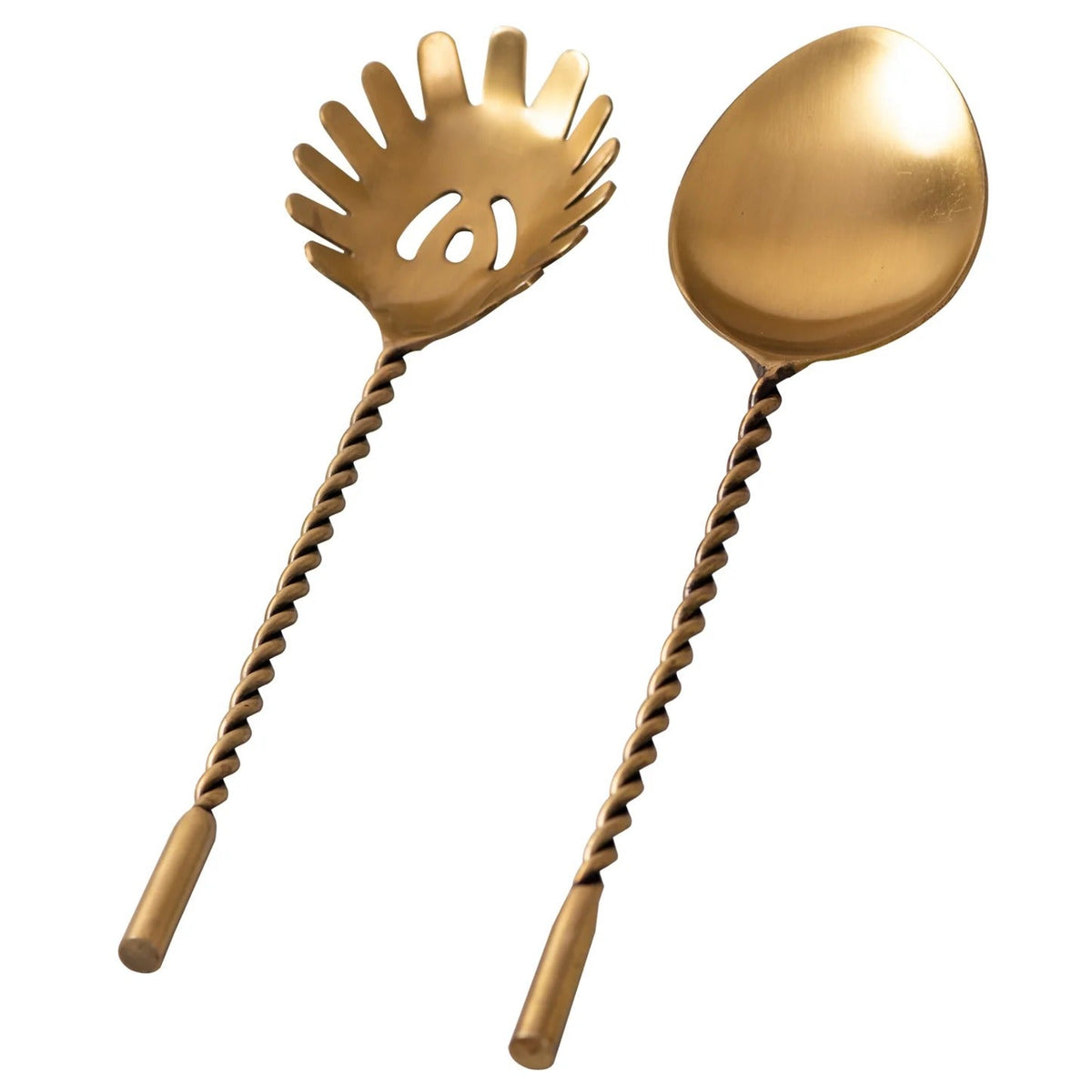 Gold Serving Spoons Set of 2 Gold Finish Stainless Steel