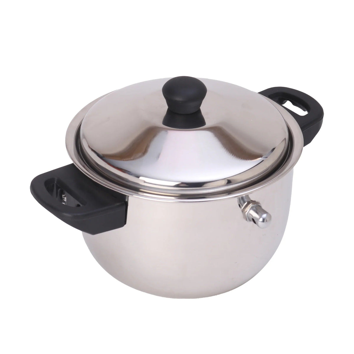 2L Stainless Steel Milk Pot with Lid and Spatula Silver Leakproof Induction Gas