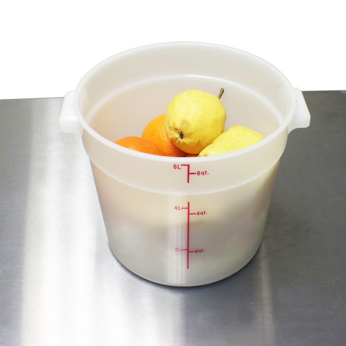 5.7L Quart Round Food Storage Container White