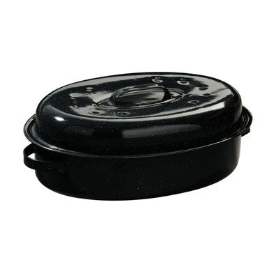 42cm Black Enamel Self Basting Roaster with Rack