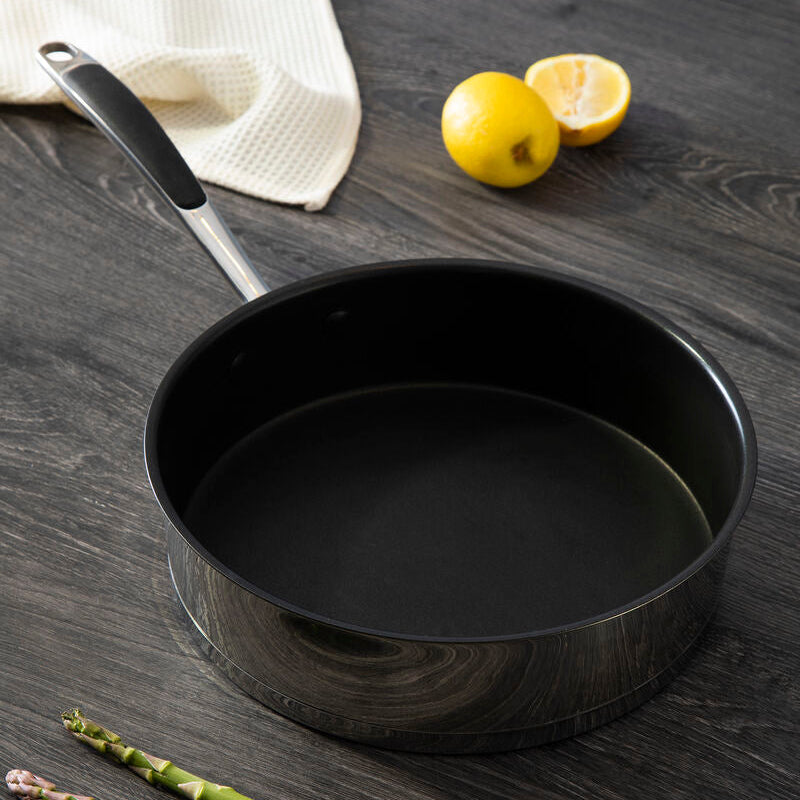 24cm Stainless Steel Saute Pan with Raised Edges