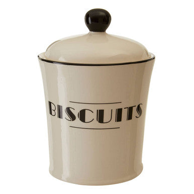 Black and Cream Art Deco Biscuit Jar