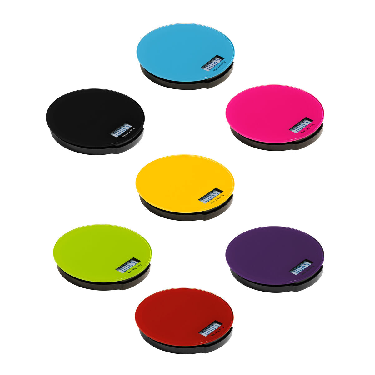 Round Blue Glass Kitchen Scale 2kg