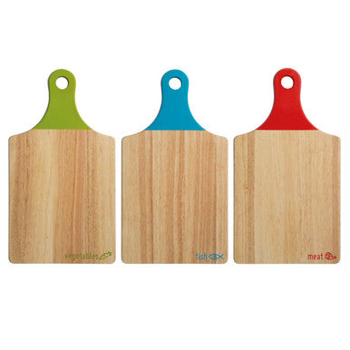 Set of Three Icon Wooden Paddle Chopping Boards