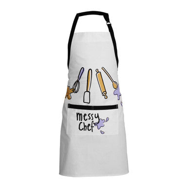 Messy Chef Doodle Print Cotton Apron