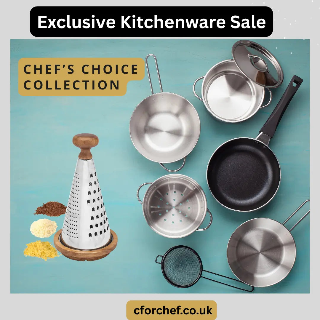 Modern stainless steel cookware set including frying pan, strainer, and grater — ideal for everyday cooking and kitchen versatility