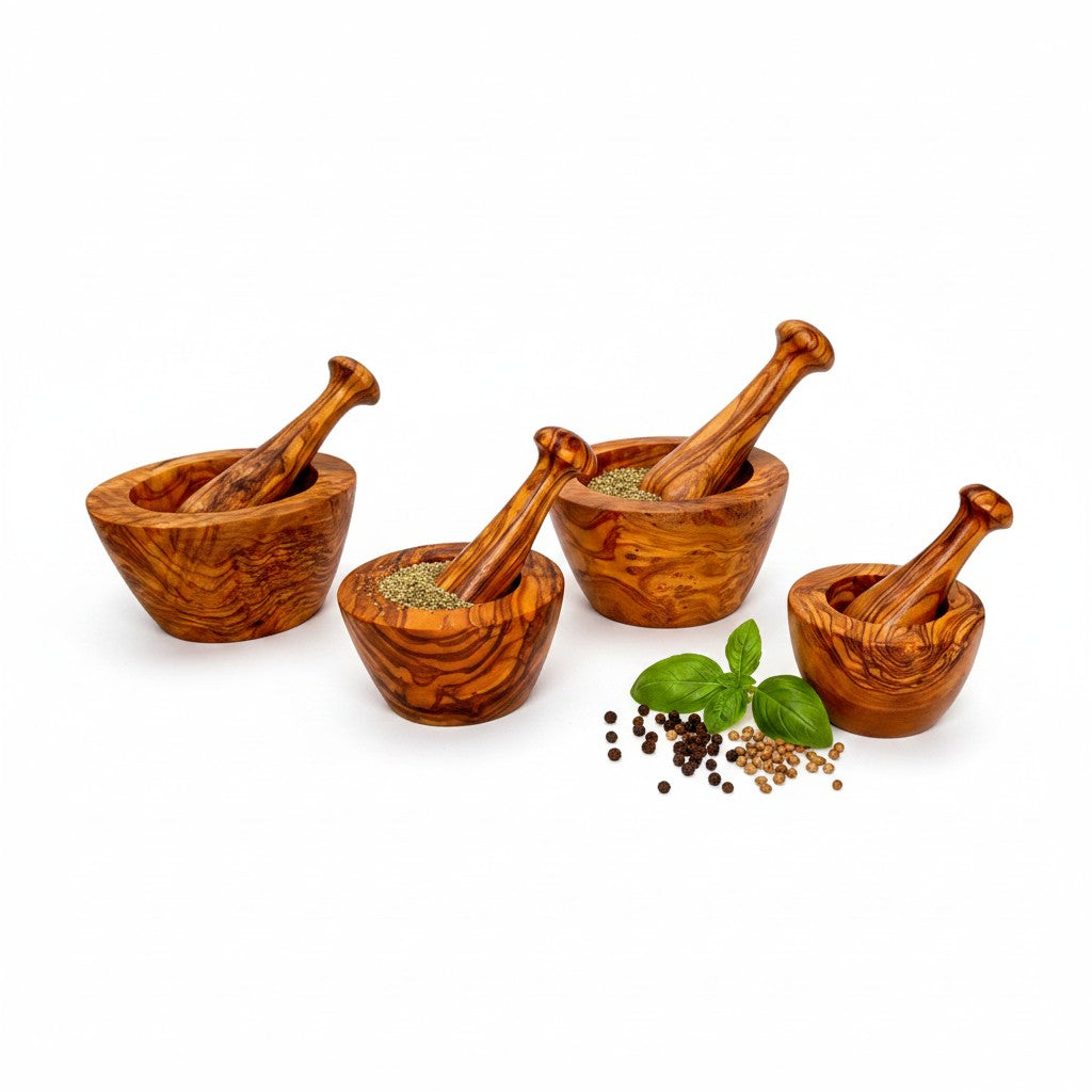 Olive Wood Mortar & Pestle Sets
