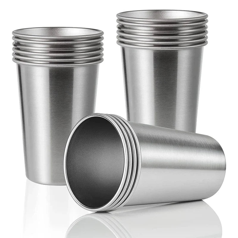 500ml Stainless Steel Stackable Tumbler Cup – Unbreakable Reusable Metal Pint Cup – Best for Water, Milk, Kids & Travel