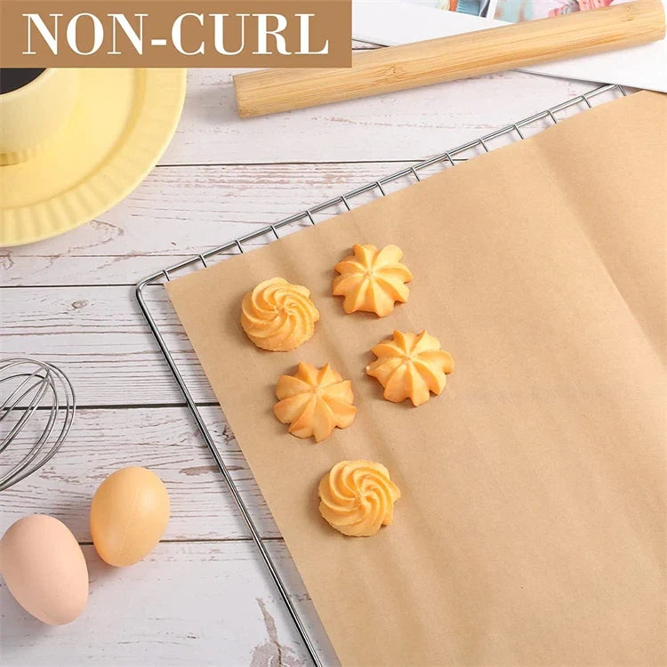 100 Piece Precut Parchment Paper Baking Sheets – Non-Stick Baking Paper That Won't Curl – Best for Baking Trays, Cookies & Roasting – Available in 3 Sizes