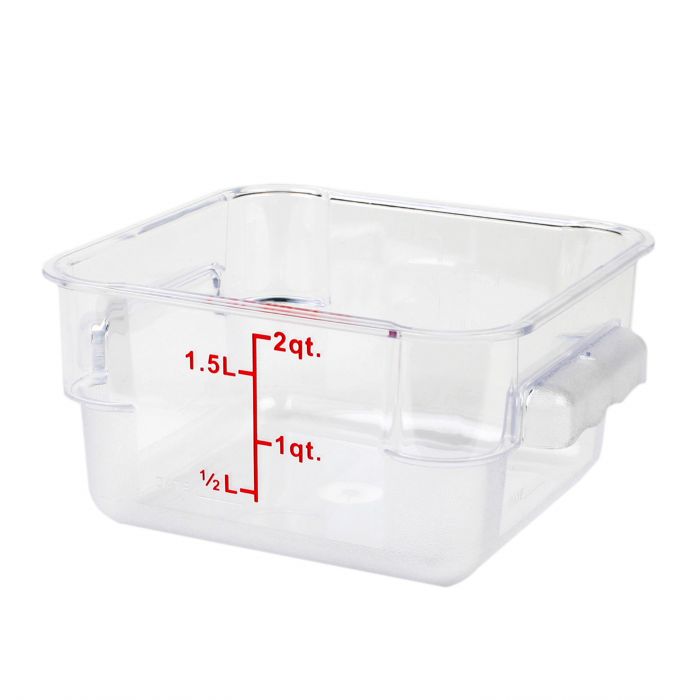 Polycarbonate Square Storage Container 1.9L with Gradations - Clear