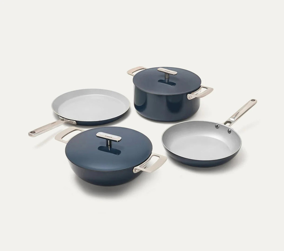 Complete Cookware Set of 4 Stainless Steel Handle