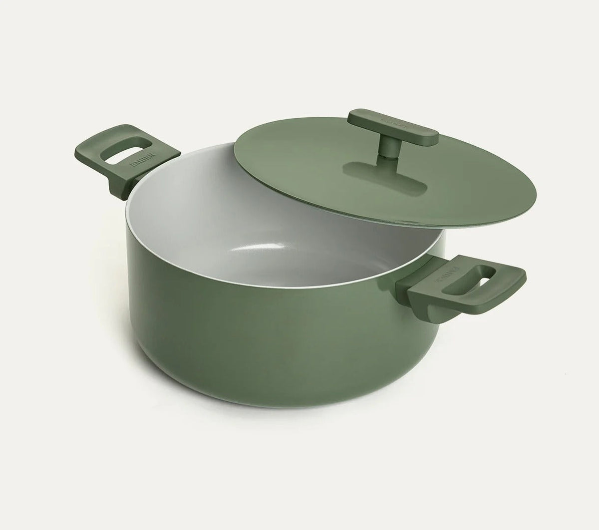 Ceramic Biryani Pot 24 cm Soft-Touch Handle Coorg Green