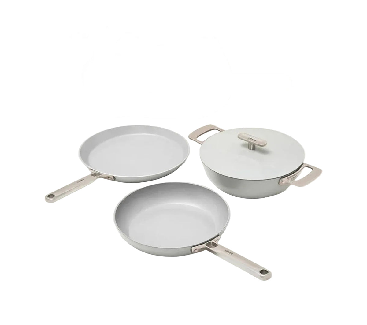 Cookware Set of 3 with Storage (Frypan+Kadai+Dutch Oven) Himalayan Mist