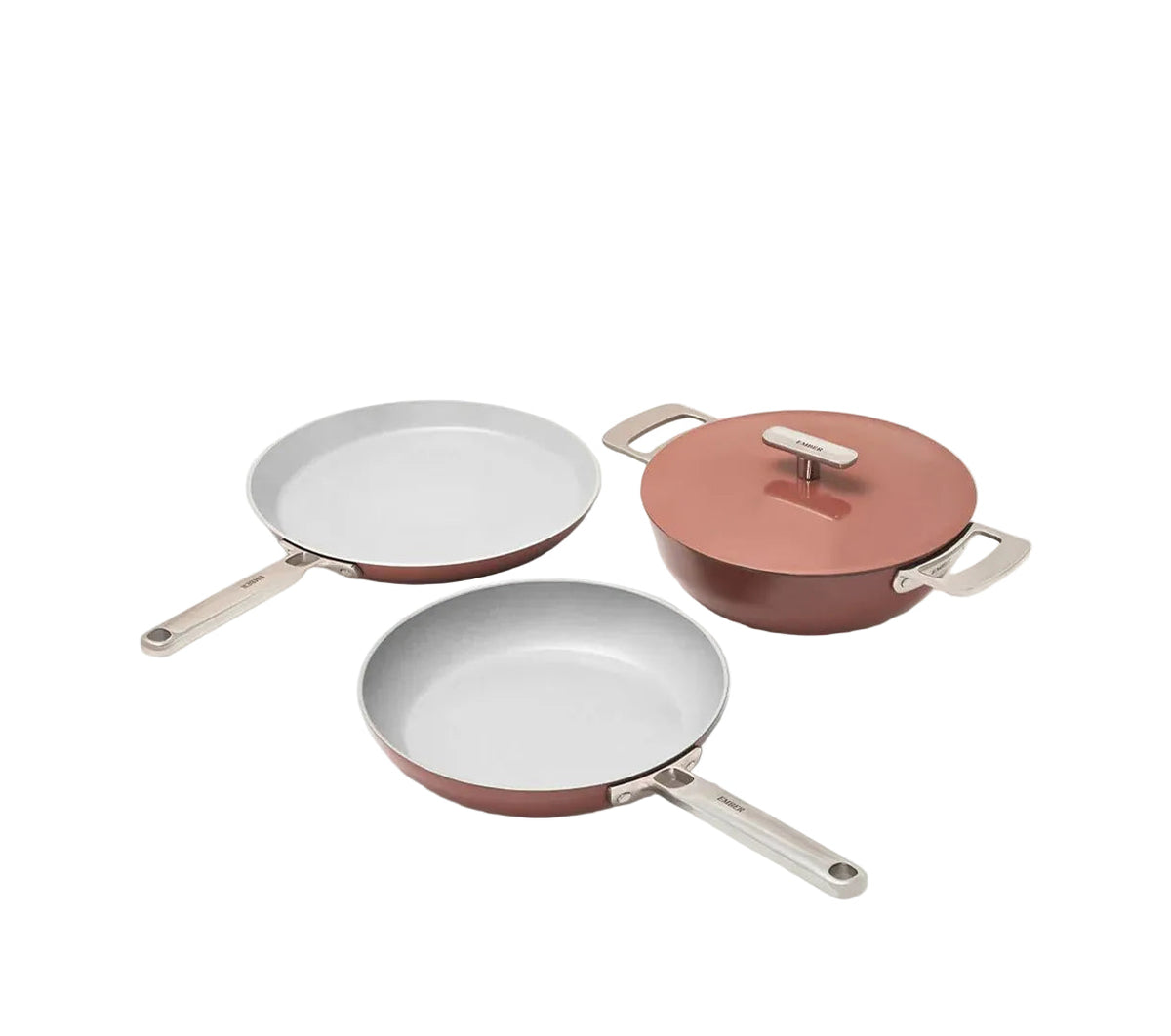 Cookware Set of 3 with Storage (Frypan+Kadai+Dutch Oven) Jaipur Terracotta
