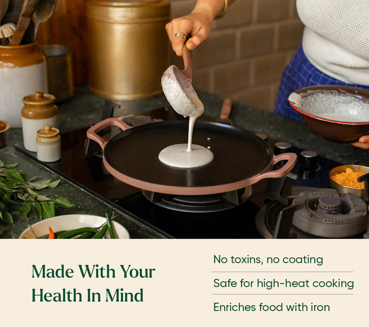 Pre-Seasoned Cast Iron Tawa 30 cm