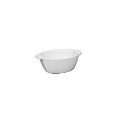 White Oval Single Serve Baking Dish