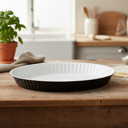 Black Low Profile Non-Stick Flan Dish
