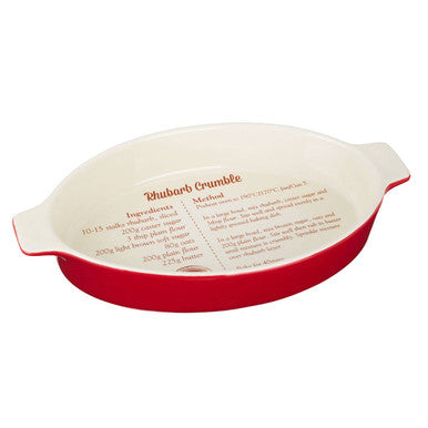 Red Stoneware Oval Baking Dish
