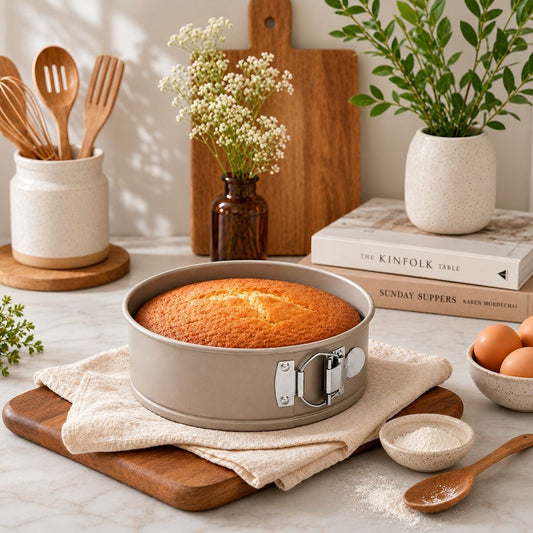 Pale Gold Finish Springform Round Cake Pan 20cm
