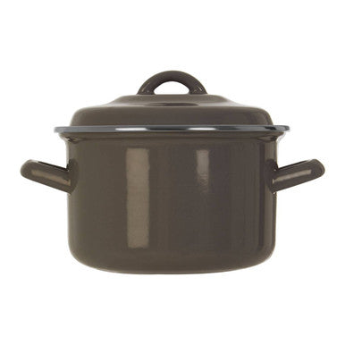 Grey Enamel 16cm Casserole Dish with Lid
