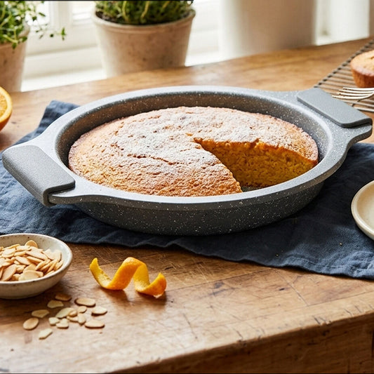 Small Grey Round Cake Tin with Silicone Grips
